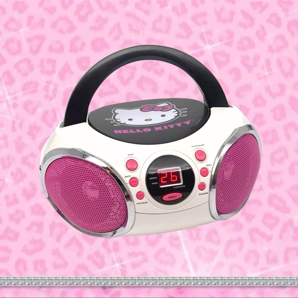 Hello Kitty Pink Y2K Portable CD Player